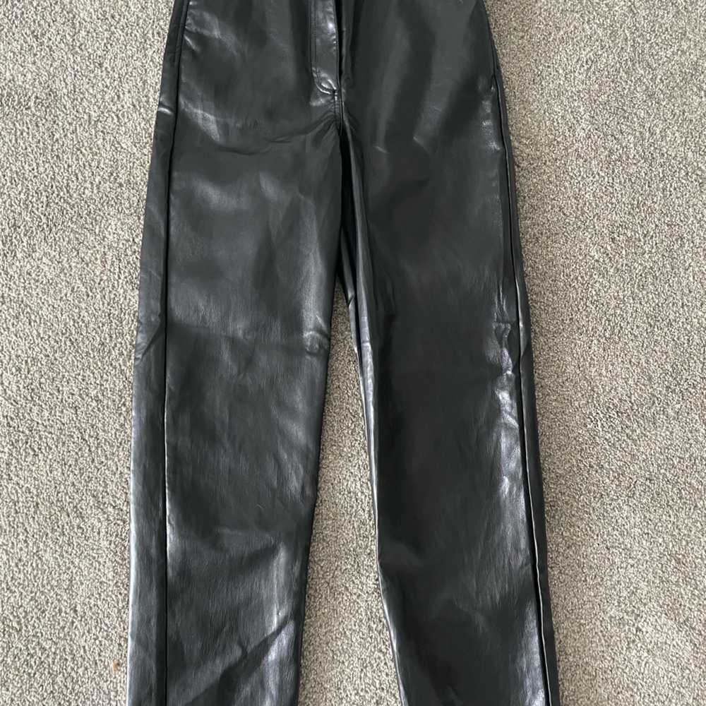 Black Faux Leather Pants